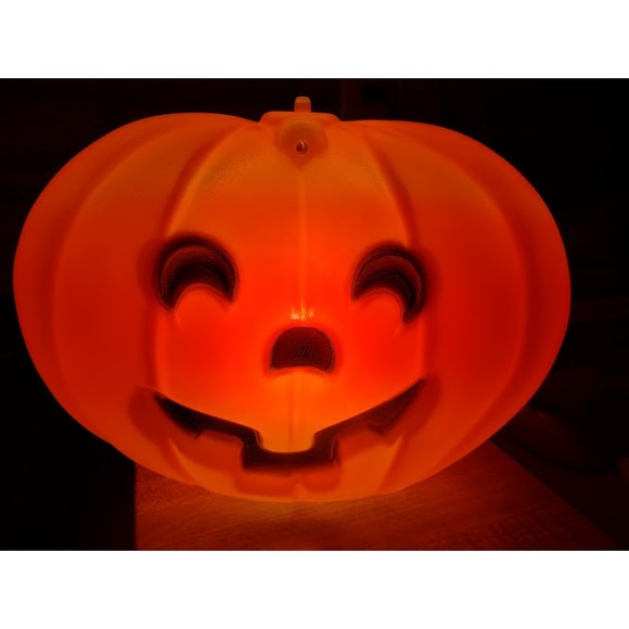 Vintage Lot of 3 Glow Lite Hanging Window Plug In Pumpkin Blow Molds In Boxes - Picture 6 of 13